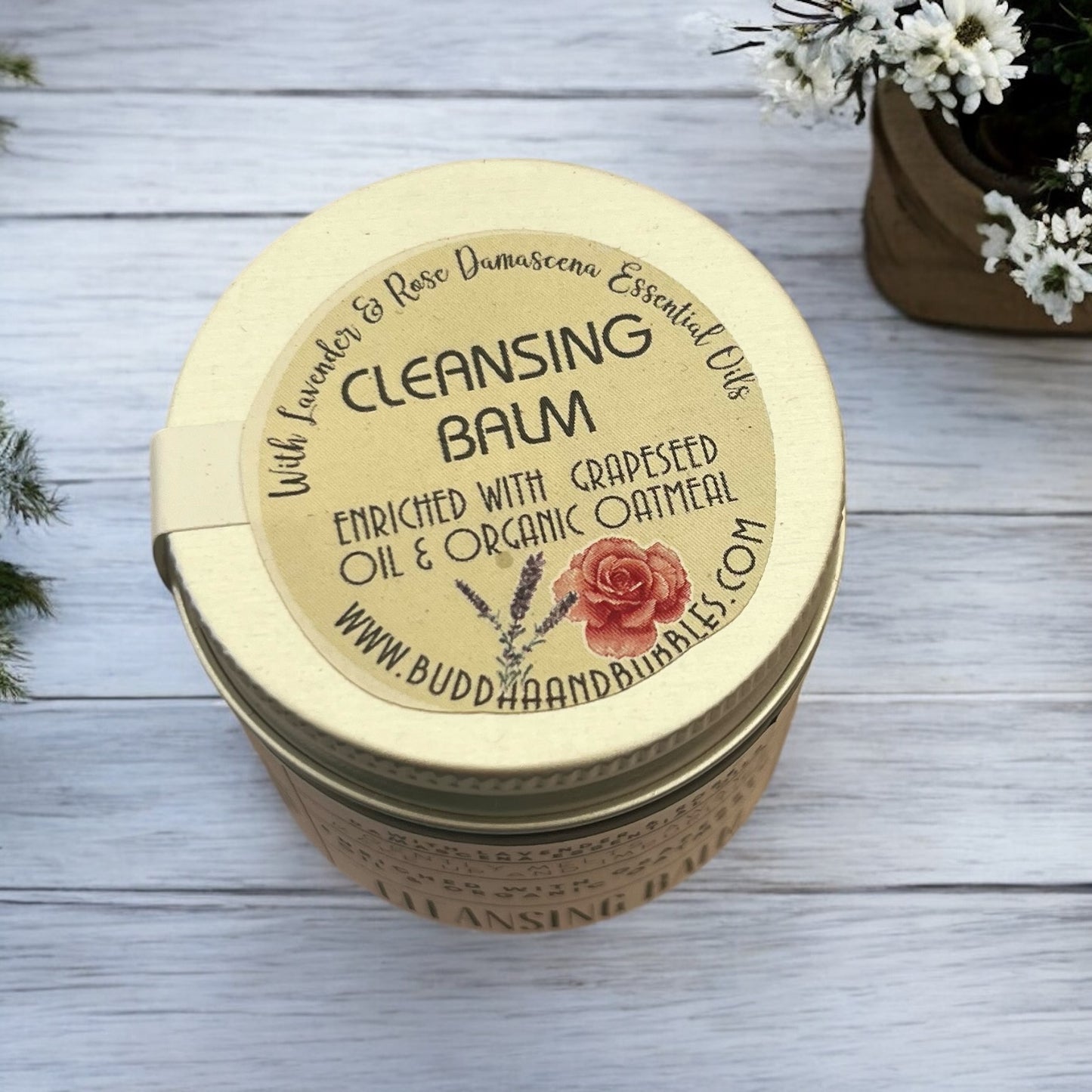 Hot cloth facial cleansing balm with lemon essential oil and rosemary essential oil