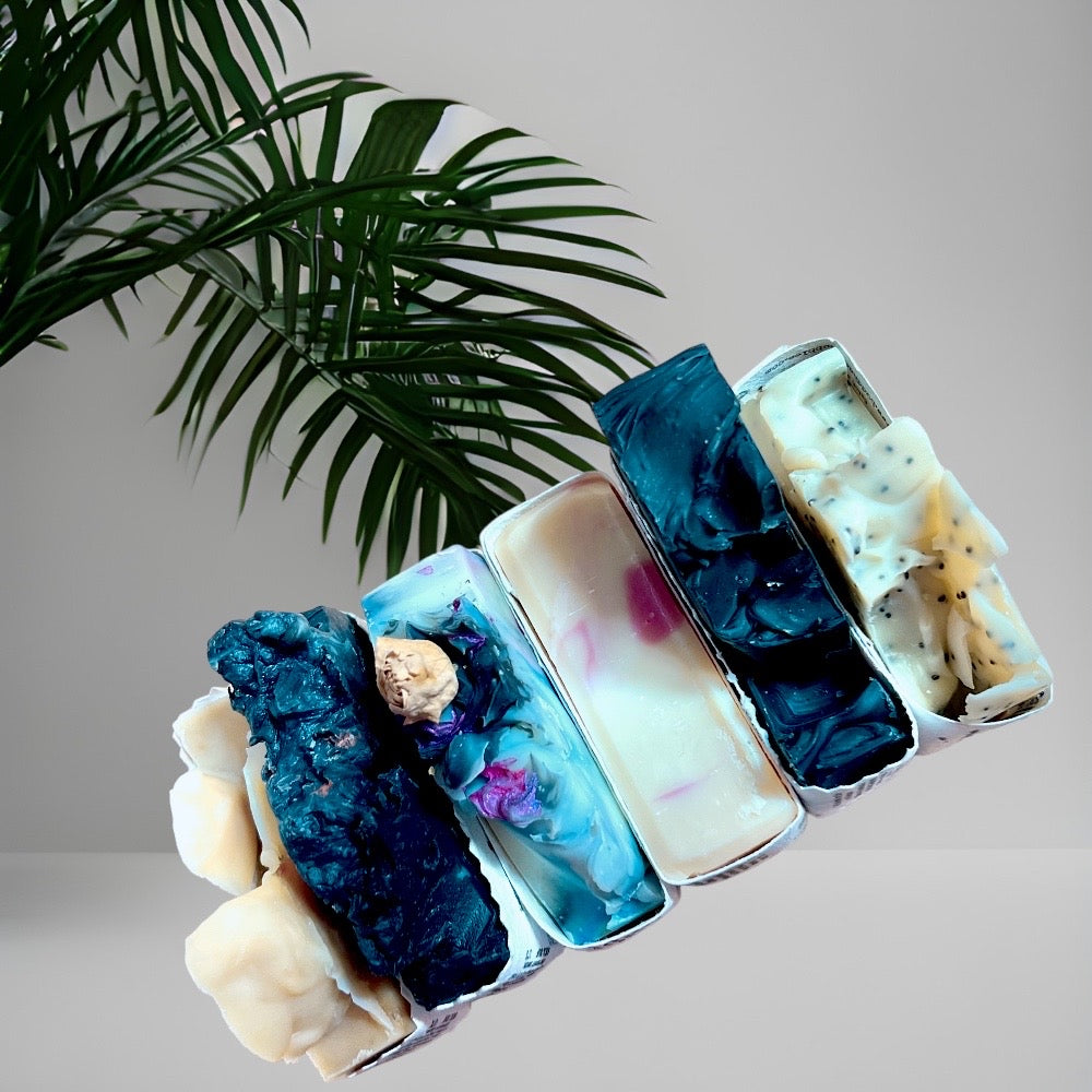 Gift Box Handmade Soap with seed paper holdjng doap buddha and bubbles