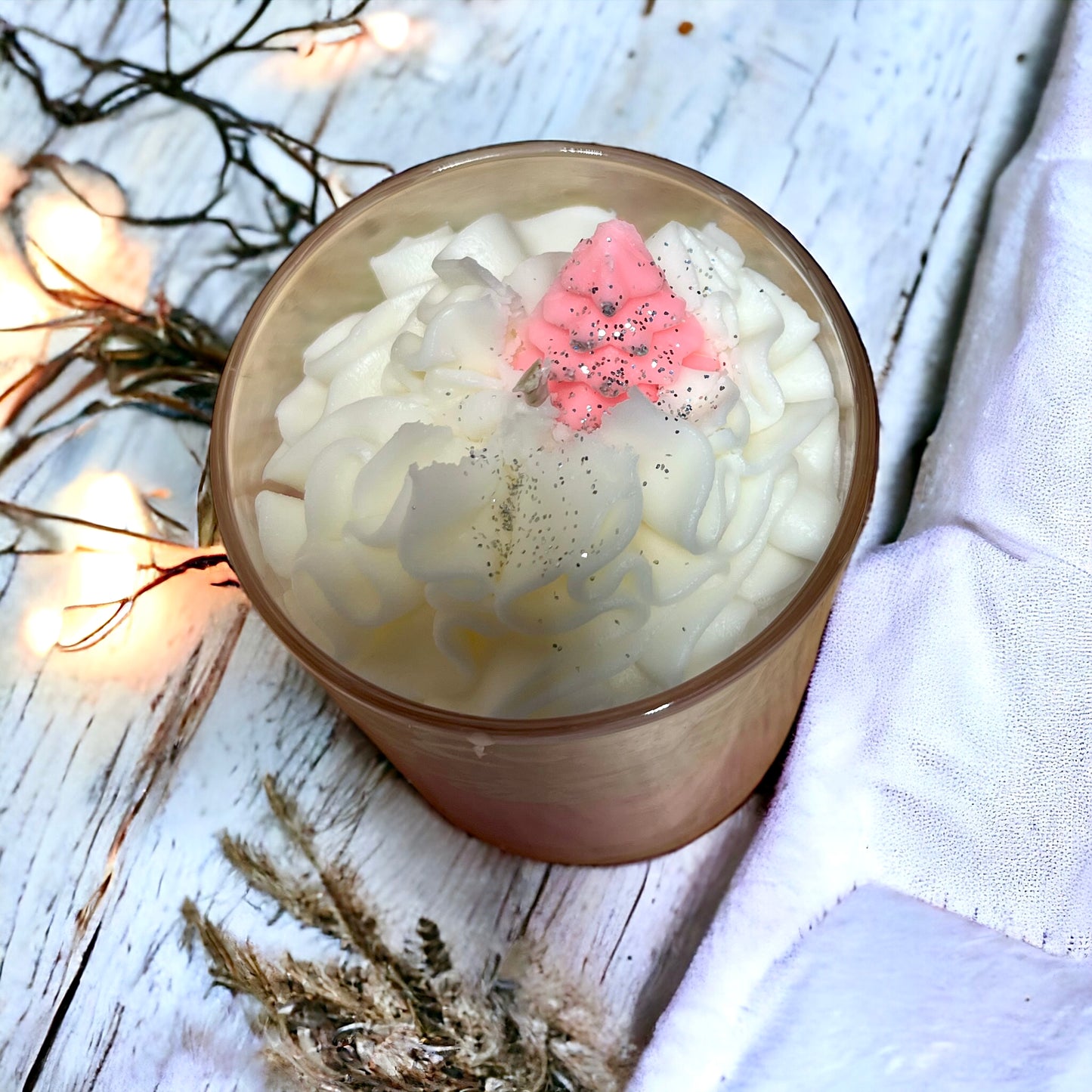 Whipped Wax Link Candle with Embedded Wax Melt