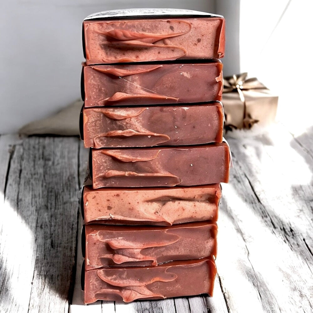 Natural Soap UK with Black Seed Oil, Madder Root, Organic, Shea Butter, Coconut Oil, Yogurt, Lemon, Rosemary essential oils