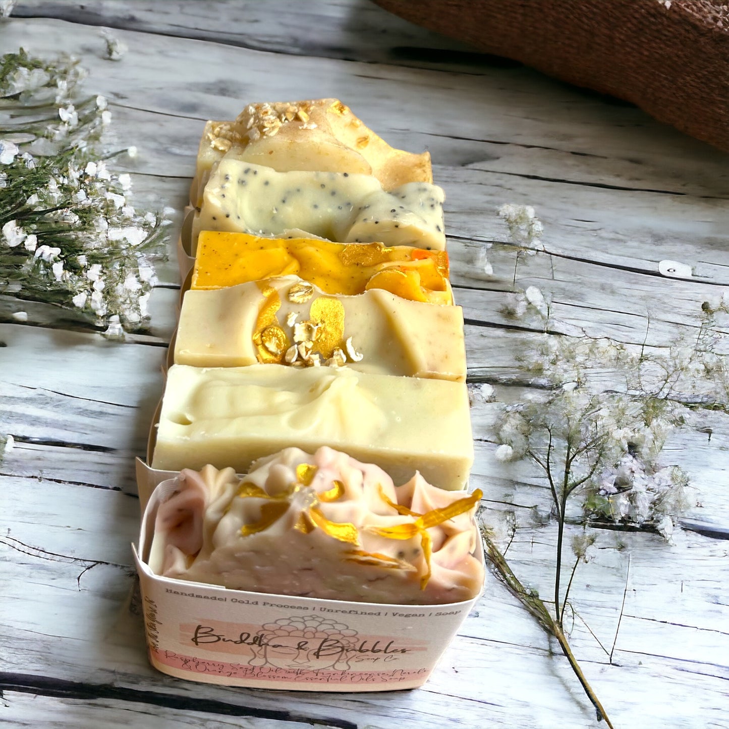Soap bar gift box with 6 full size artisan soap bars letterbox gift