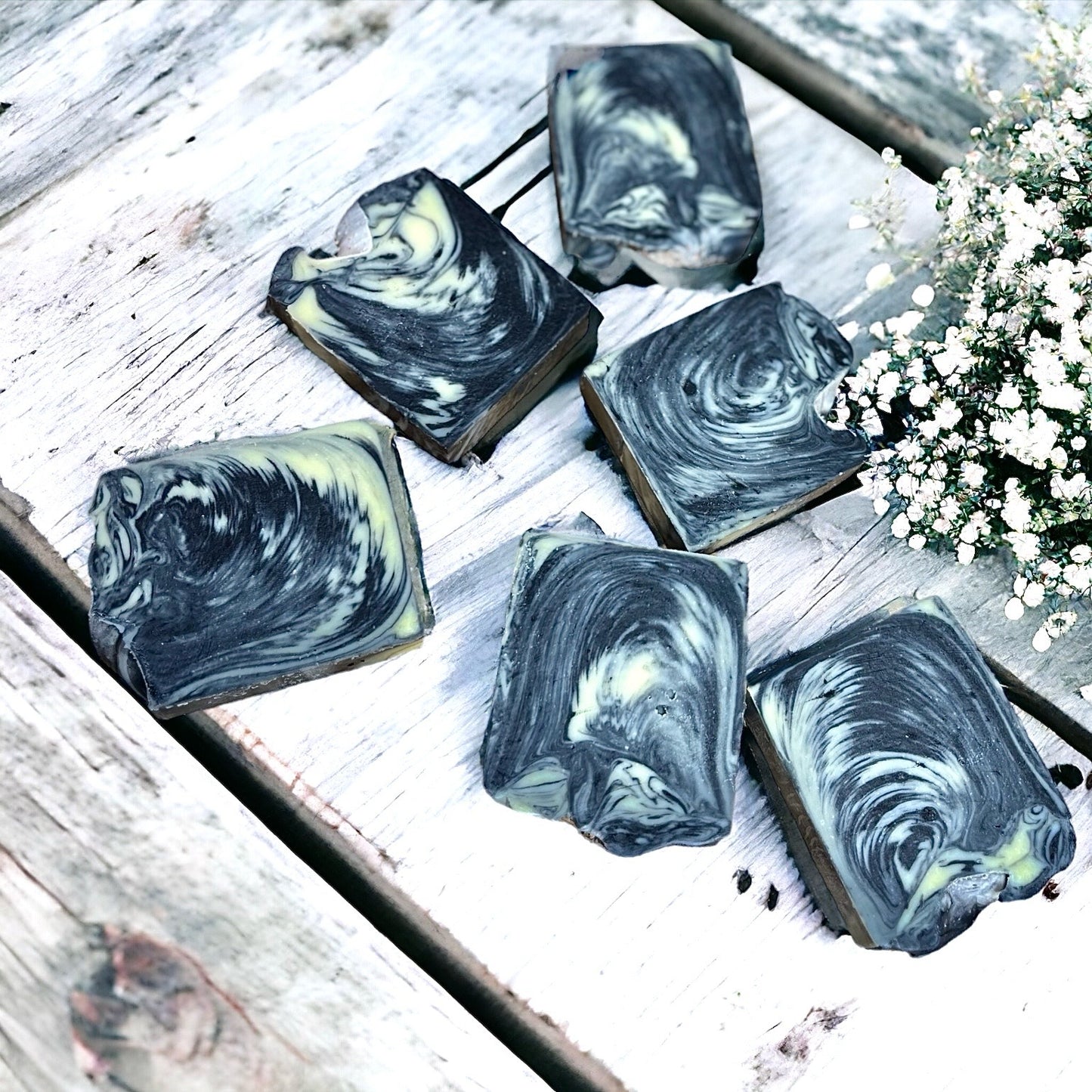 Soap Bar with Activated Charcoal and Teatree and Lavender Essential Oils enriched with Shea Butter
