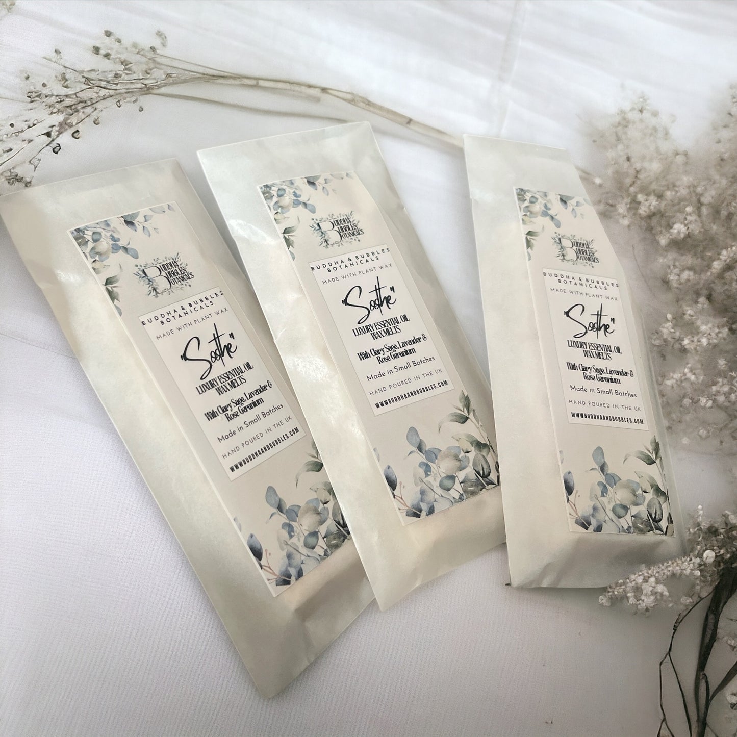 Wax melt Essential Oil blend strong aromatherapy snap bars Buddha and bubbles