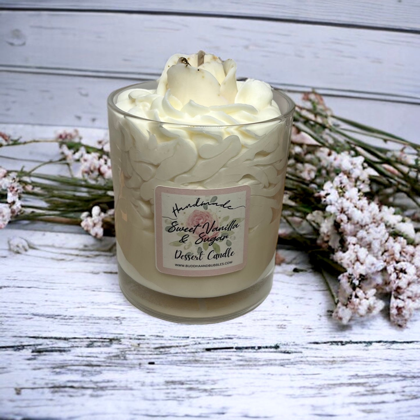 White Candle Large 45hr Whipped Wax - Sweet Vanilla & Sugar