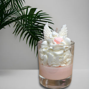 luxury whipped wax dessert candle Lily Berries with angel wings