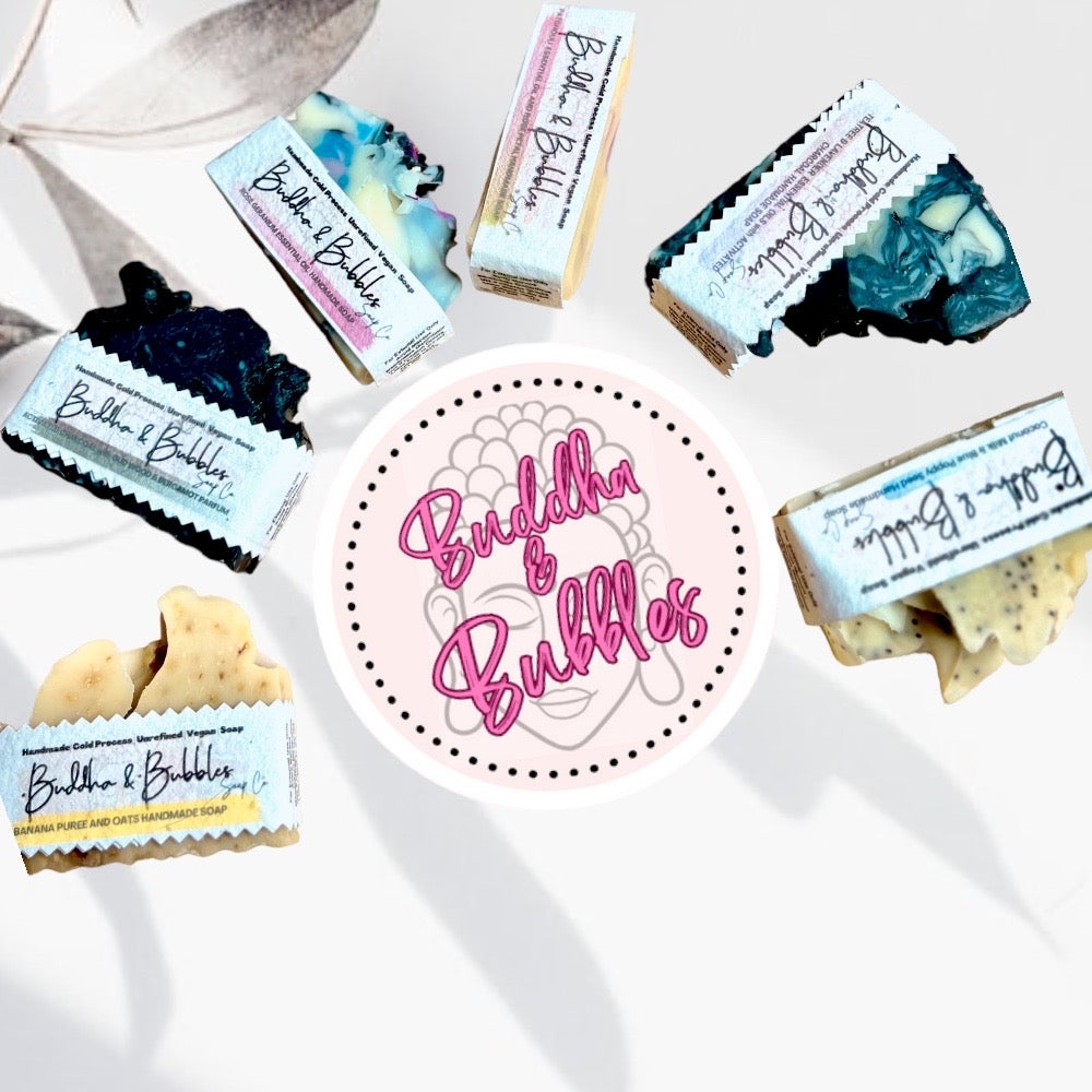 single small cold process soap bars wrapped in seed paper