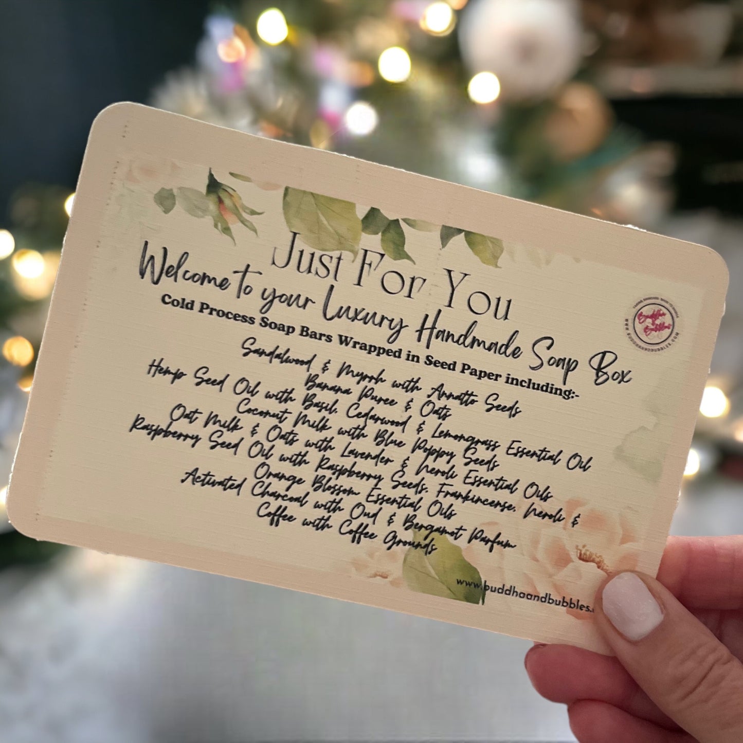 Handmade Cold Process Soap Box x8 in foiled gift box Buddha and bubbles