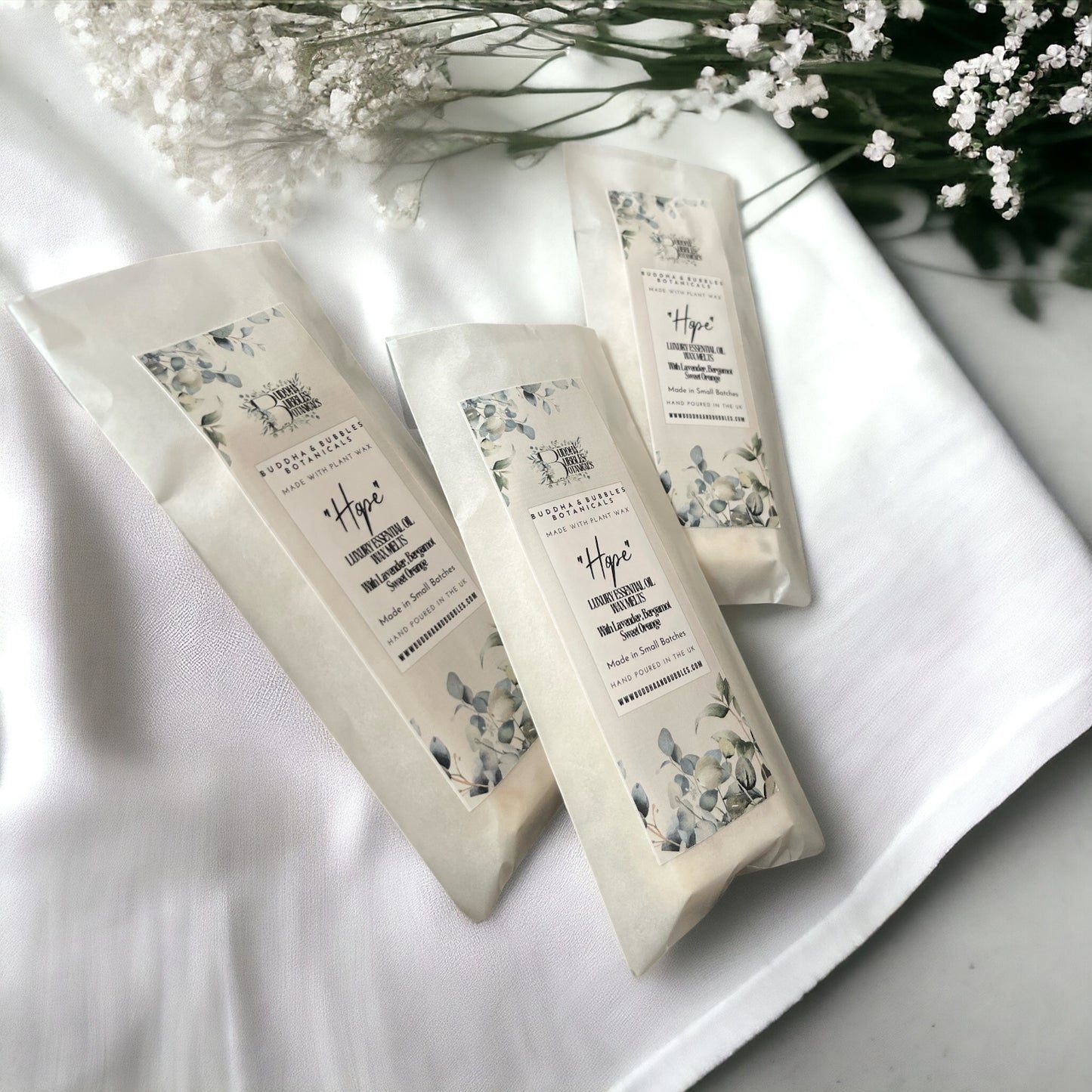 Wax melt Essential Oil blend strong aromatherapy snap bars Buddha and bubbles