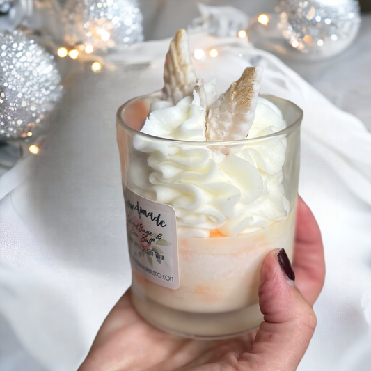 Unique memorial candle with angel wing design