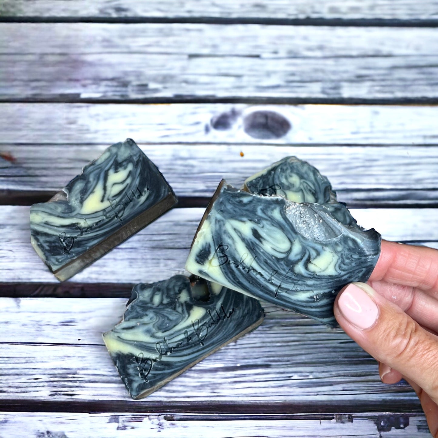 Soap Bar with Activated Charcoal and Teatree and Lavender Essential Oils enriched with Shea Butter