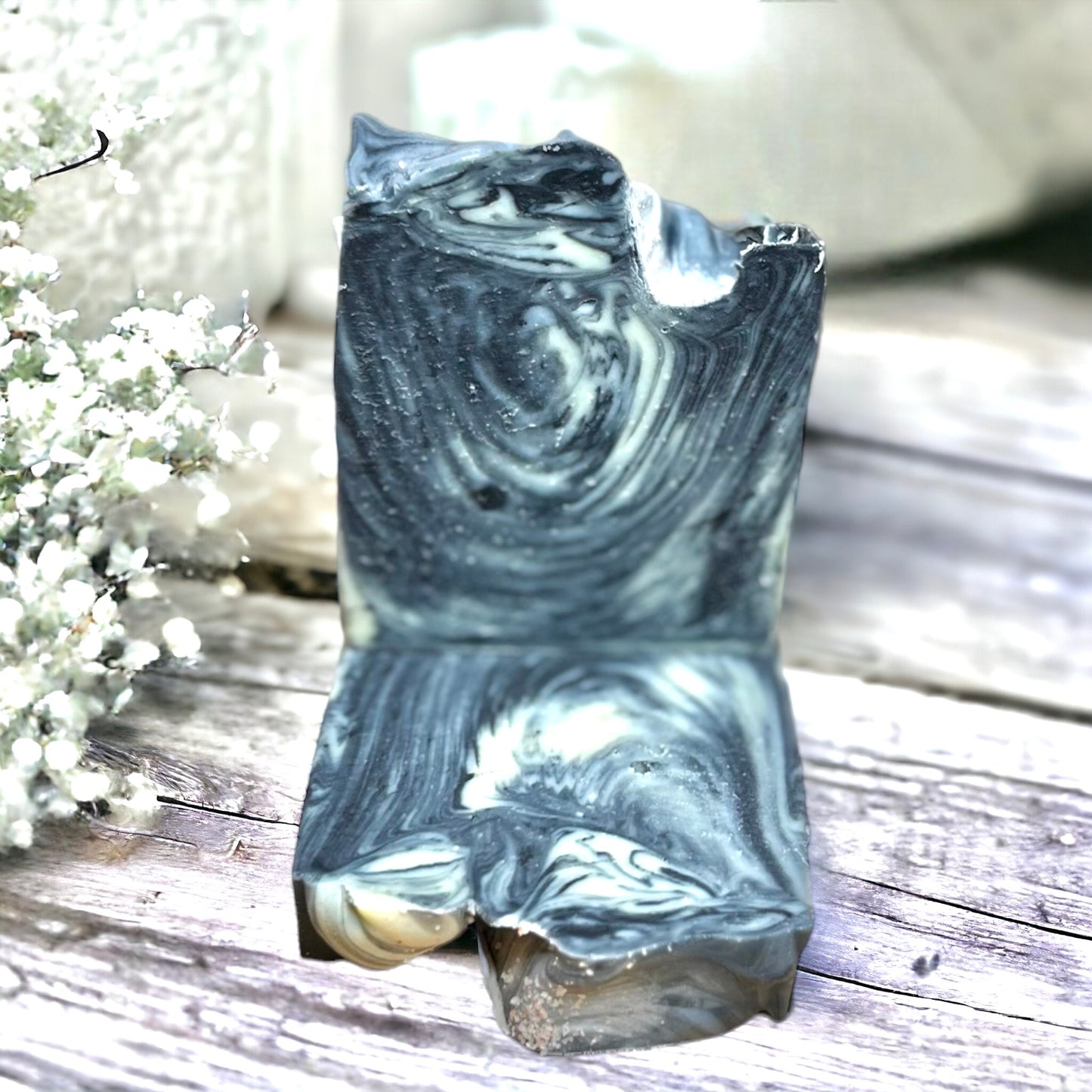 Soap Bar with Activated Charcoal and Teatree and Lavender Essential Oils enriched with Shea Butter