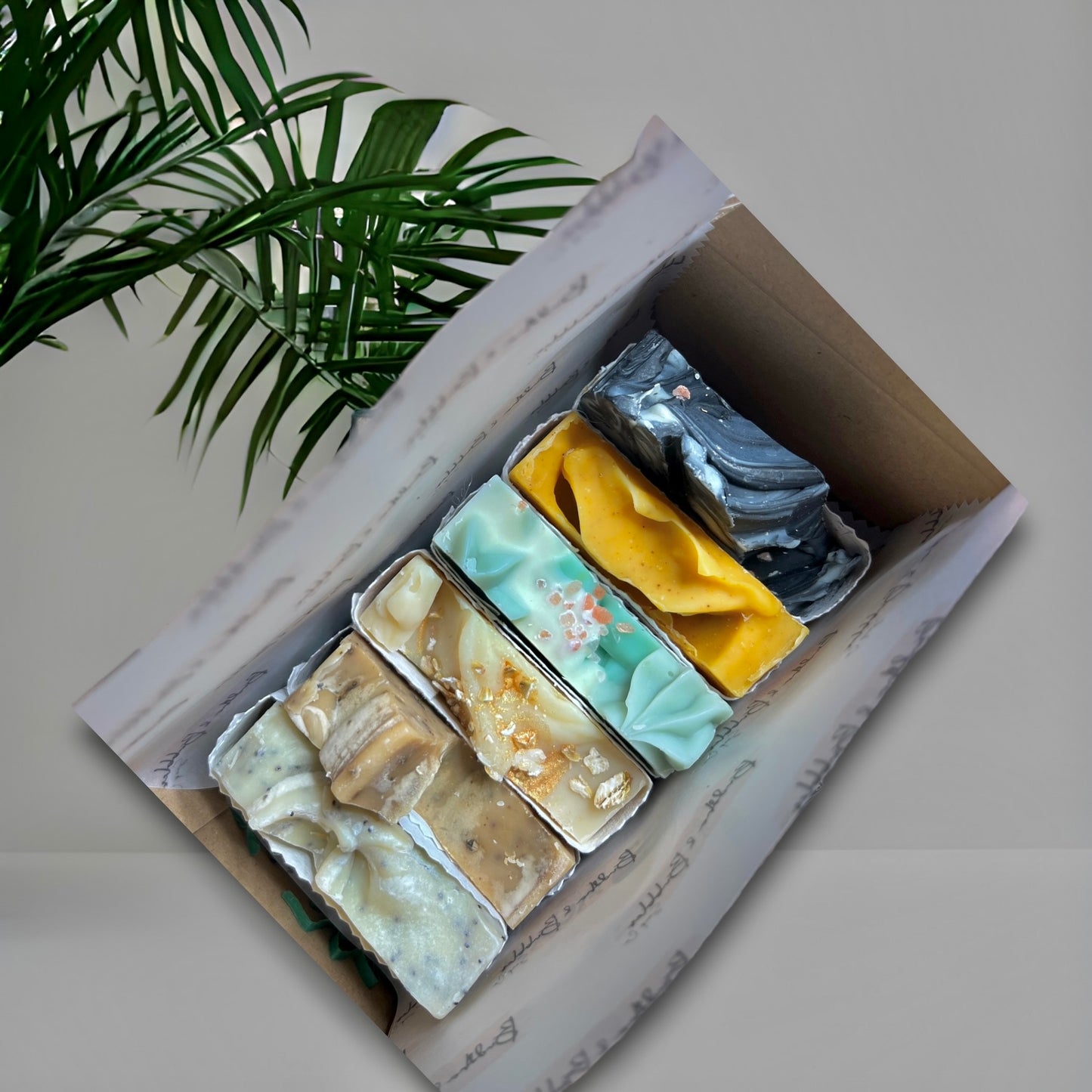 single small cold process soap bars wrapped in seed paper