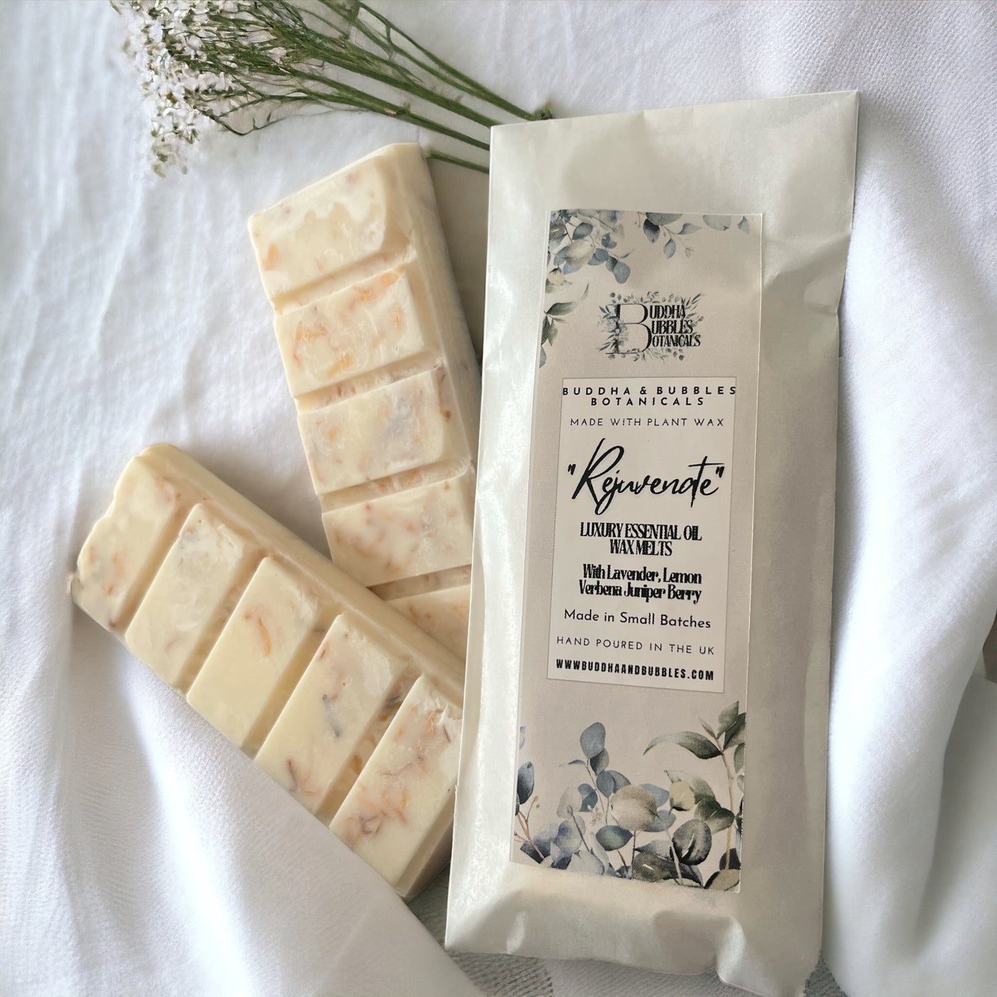 Wax melt Essential Oil blend strong aromatherapy snap bars Buddha and bubbles