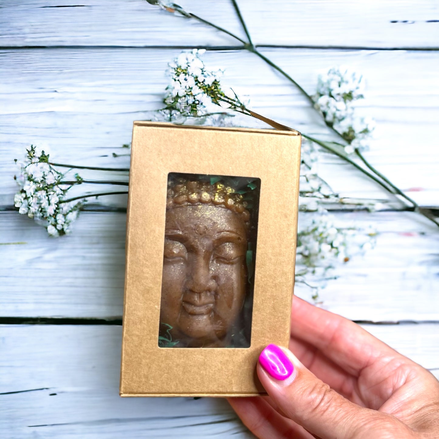 Buddha Soap Bar with Coffee and Exfoliating Coffee Grounds Gift Box