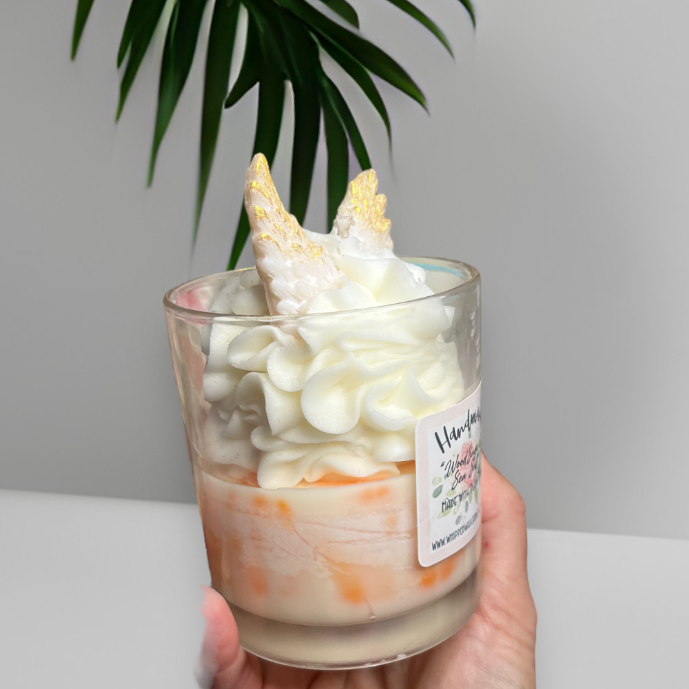 Personalised Candle with Angel Wings and Heartwarming Message