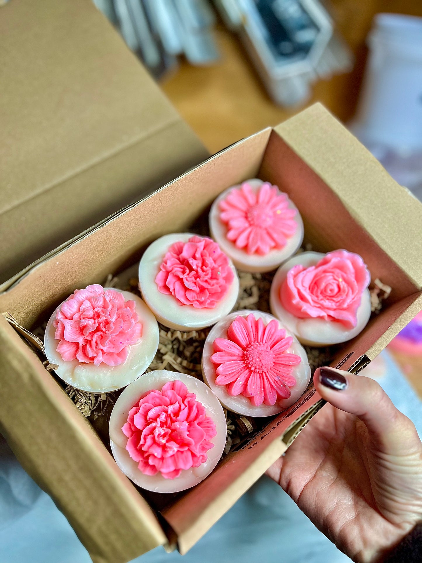 Soy Wax Melt Flower Garden Gift Box with choice of Fragrance and Colour