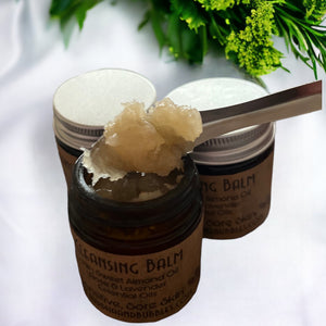 Hot cloth cleansing balm in amber glass 