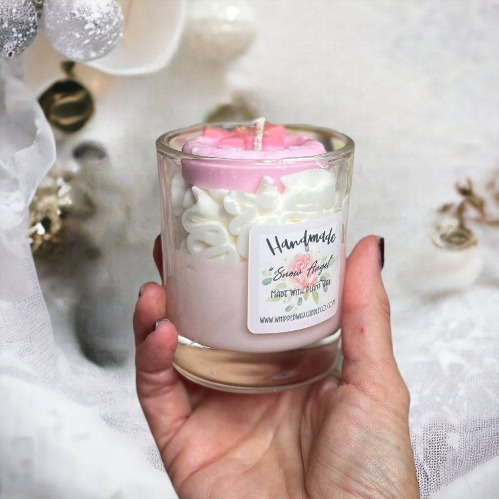 xmas wreath handmade luxury whipped wax dessert candle Wax Snow Angel Parfum