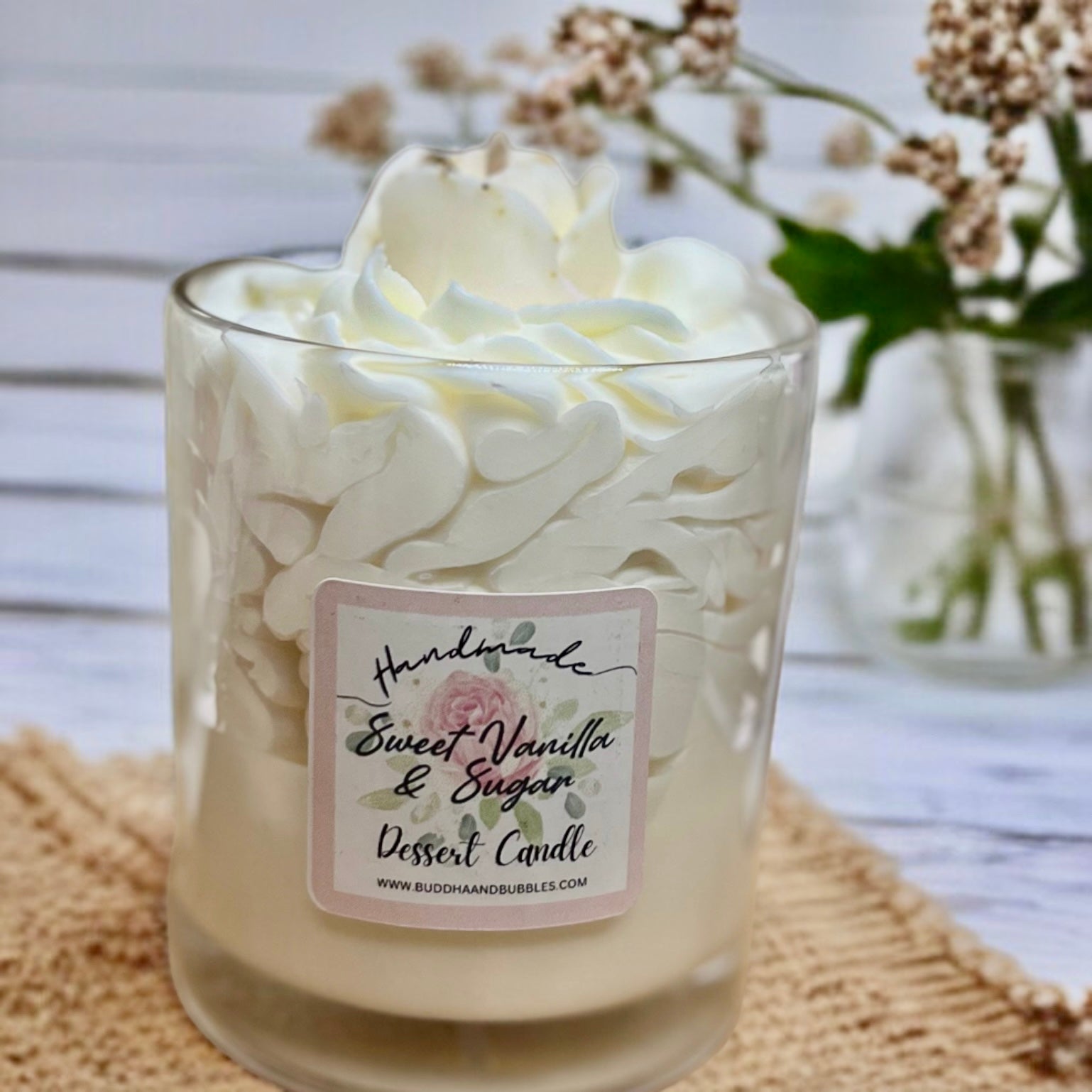 White Candle Large 45hr Whipped Wax - Sweet Vanilla & Sugar