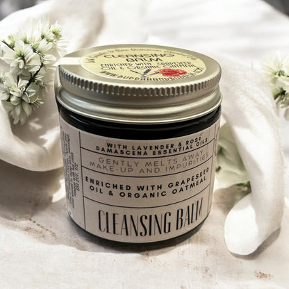 Hot cloth facial cleansing balm with lemon essential oil and rosemary essential oil 
