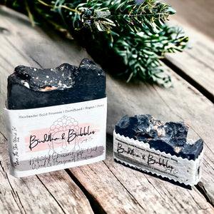 Soap bar with activated charcoal, oud and bergamot parfum 