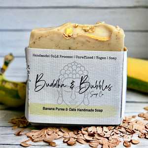 Soap Bar Banana and Oats made by Buddha and Bubbles Soap Co