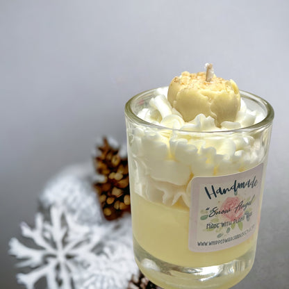 handmade whipped wax dessert csndle with Snow Angel and Peony