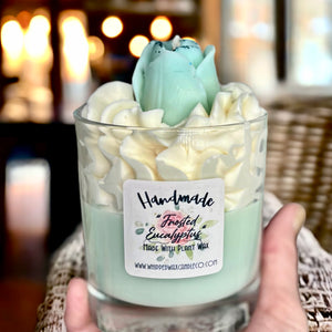 Whipped Wax Luxury Candle with Rose Bud Frosted Eucalyptus 