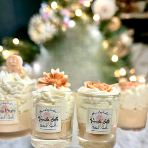 Handmade Luxury whipped wax Dessert Candle with Vanilla Latte Parfum