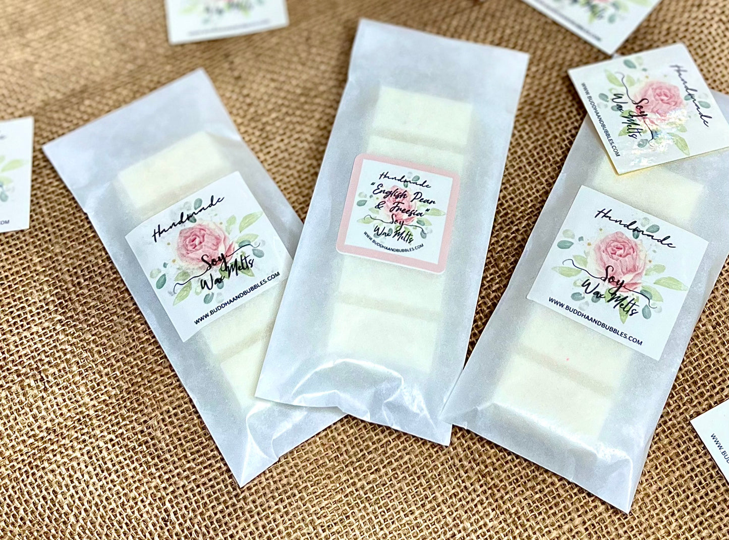 Luxury Soy Wax melt snap bars Buddha and bubbles 