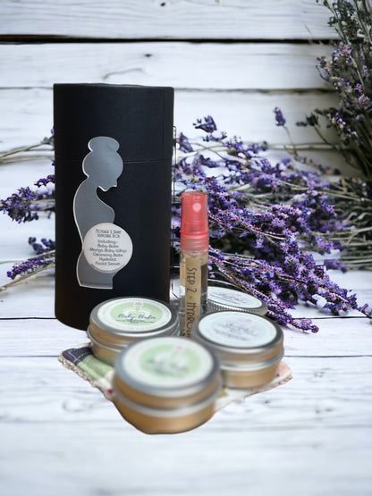 Mother and baby skincare set baby balm, mango baby butter, cleansing balm, hydrolat, facial serum