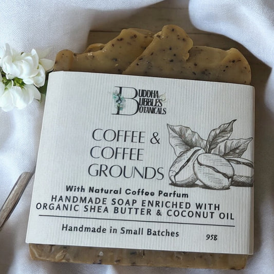 Upcycled coffee and coffee grounds soap bar