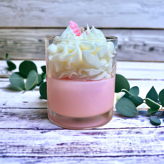 Whipped Wax Snow Fairy Candle with Embedded Wax Melt