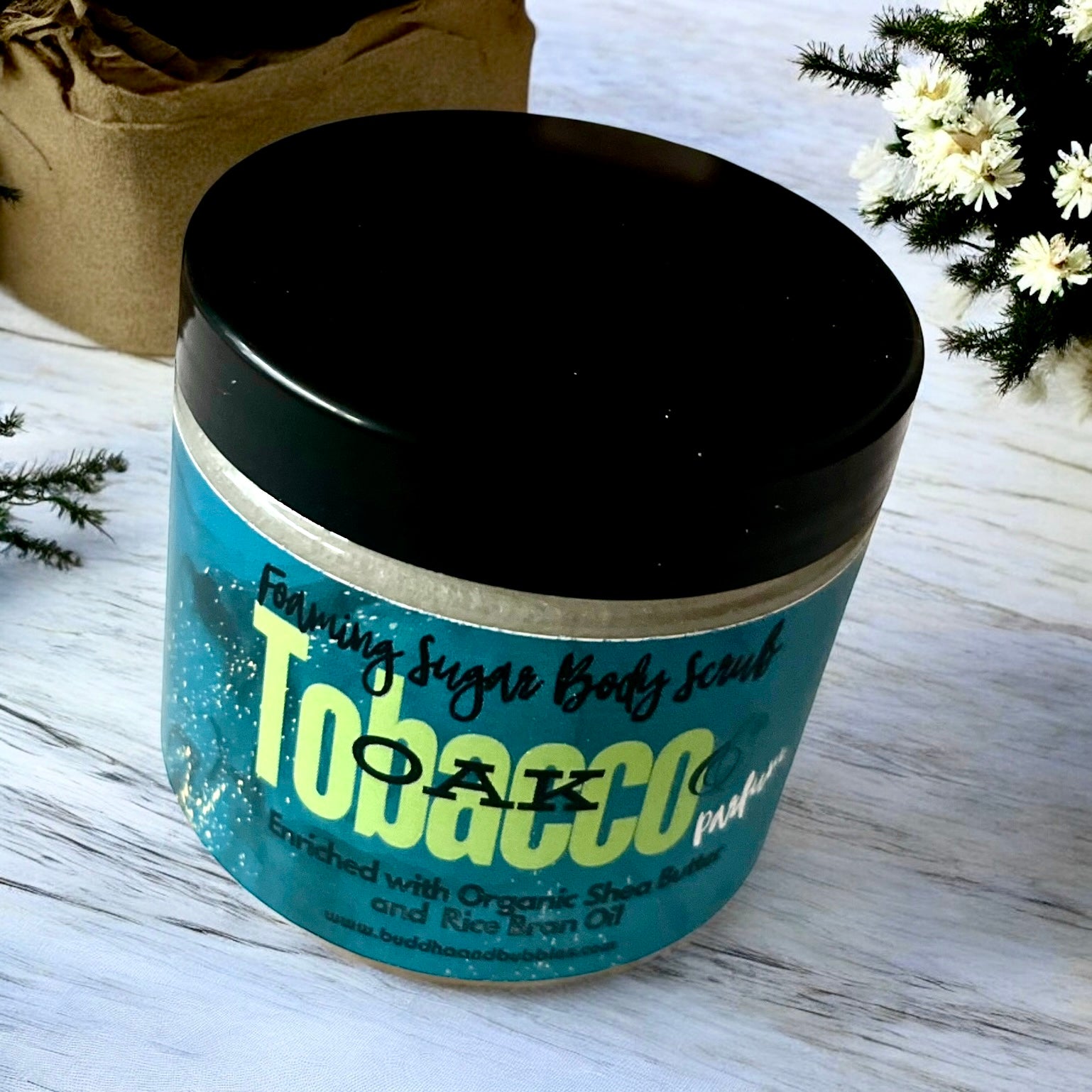 Foaming sugar body scrub tobacco and oak 