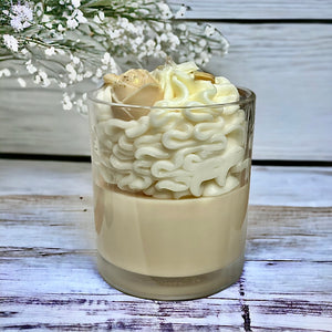 Candle whipped wax vanilla latte strong perfume 45hr burn 