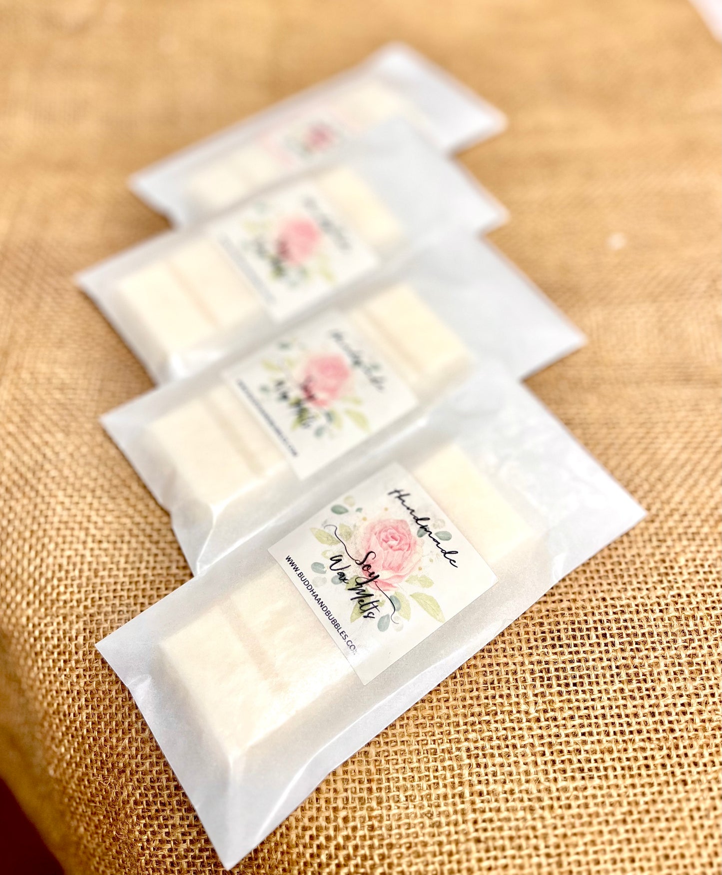 Luxury Soy Wax melt snap bars Buddha and bubbles 