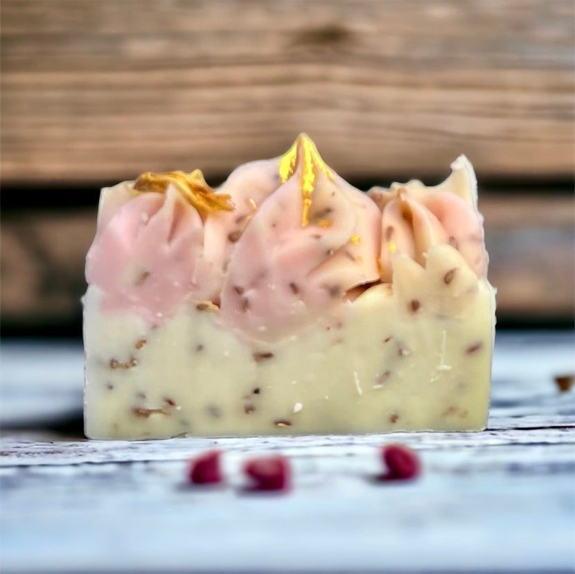 Bar Soap handmade raspberry seed oil with frankincense neroli orange blossom