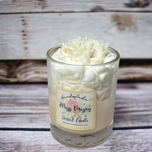 Candle whipped wax dessert candle miss daisy with carnation