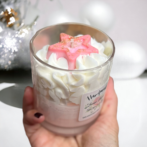 handmade luxury whipped wax dessert candle Wax Snow Angel Parfum with star 