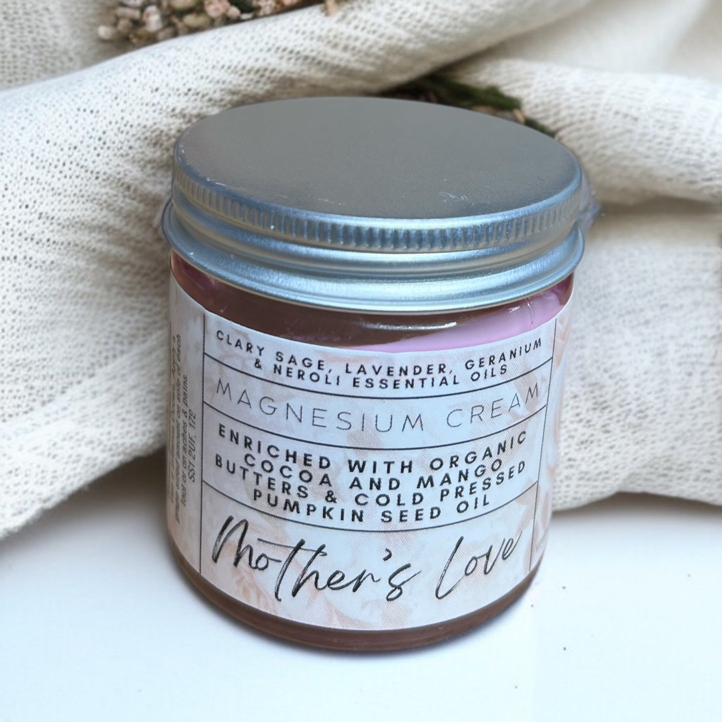 Soothing Magnesium Cream Aromatherapy"Mother's Love" with Clary Sage, Lavender, Geranium and Neroli Essential Oils
