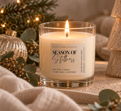 Season of Stillness Essential Oil Candle | Lavender & Clary Sage Aromatherapy Soy Wax Candle | Relaxation & Nighttime Ritual