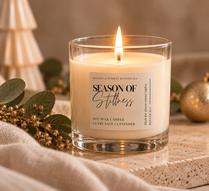 Season of Stillness Essential Oil Candle | Lavender & Clary Sage Aromatherapy Soy Wax Candle | Relaxation & Nighttime Ritual