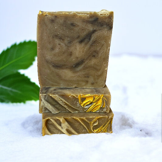Soap Bar with Yogurt and Nettle Powder enriched with Organic Shea and Cocoa Butters