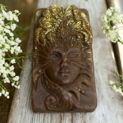 Goddess Soap Bar made with Coffee and Coffee Grounds in a Gift Box 