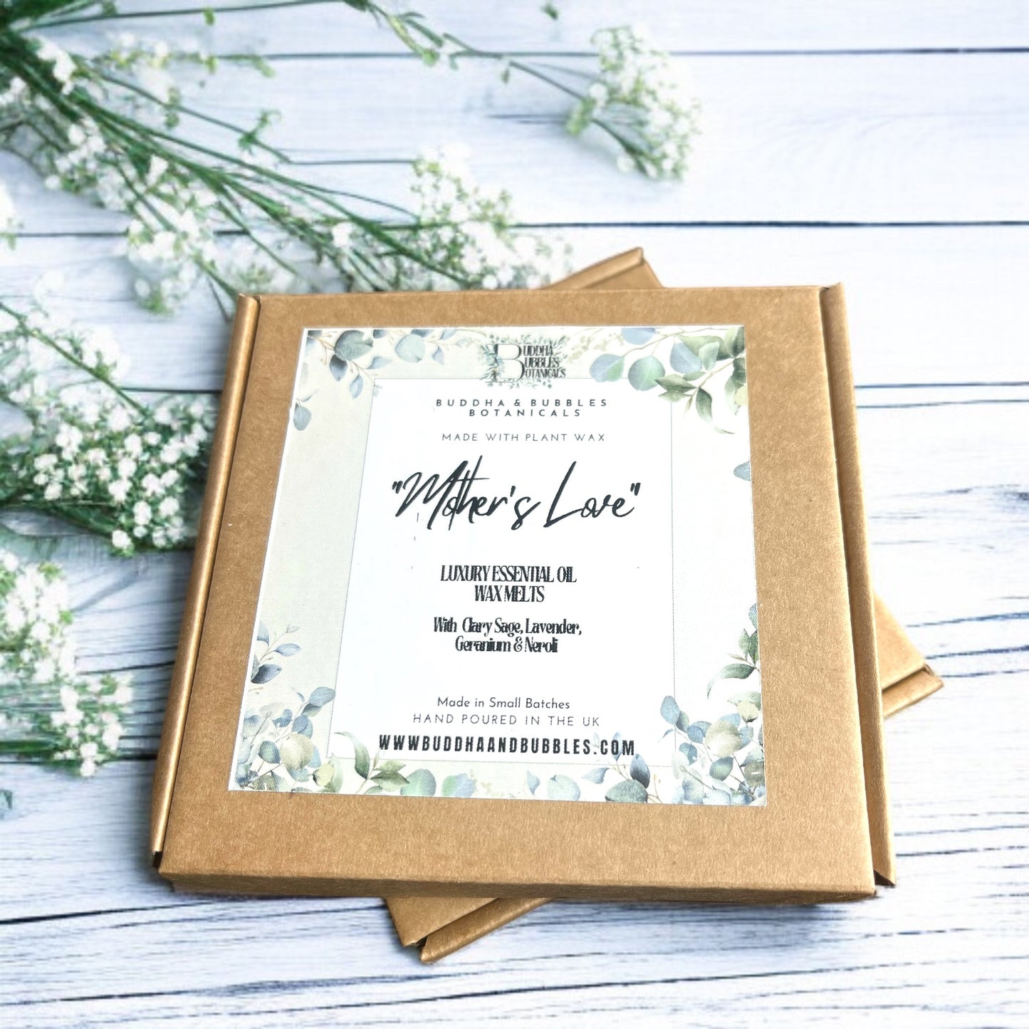 Mothers love essential oil wax melts with clary sage lavender geranium and neroli essential oils 