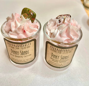 Open image in slideshow, handmade luxury dessert candle Pinky Sands
