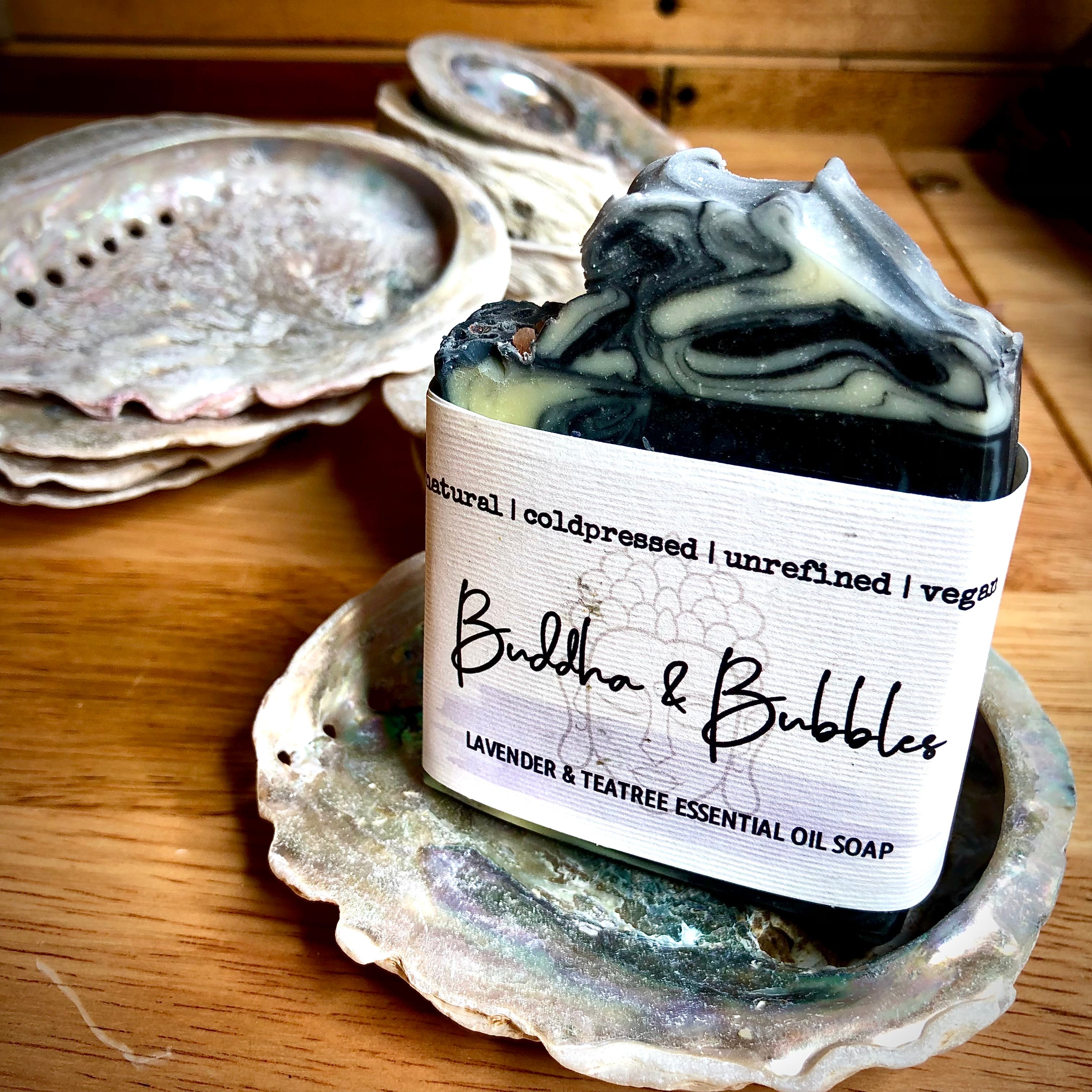 Handmade Soap Lavender and Teatree Essential Oils and Activated Charcoal