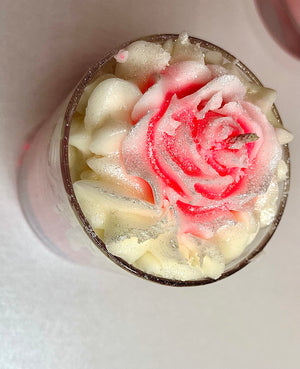 Open image in slideshow, Handmade Dessert Candle Piped with Whipped Wax and Snow Angel Parfum
