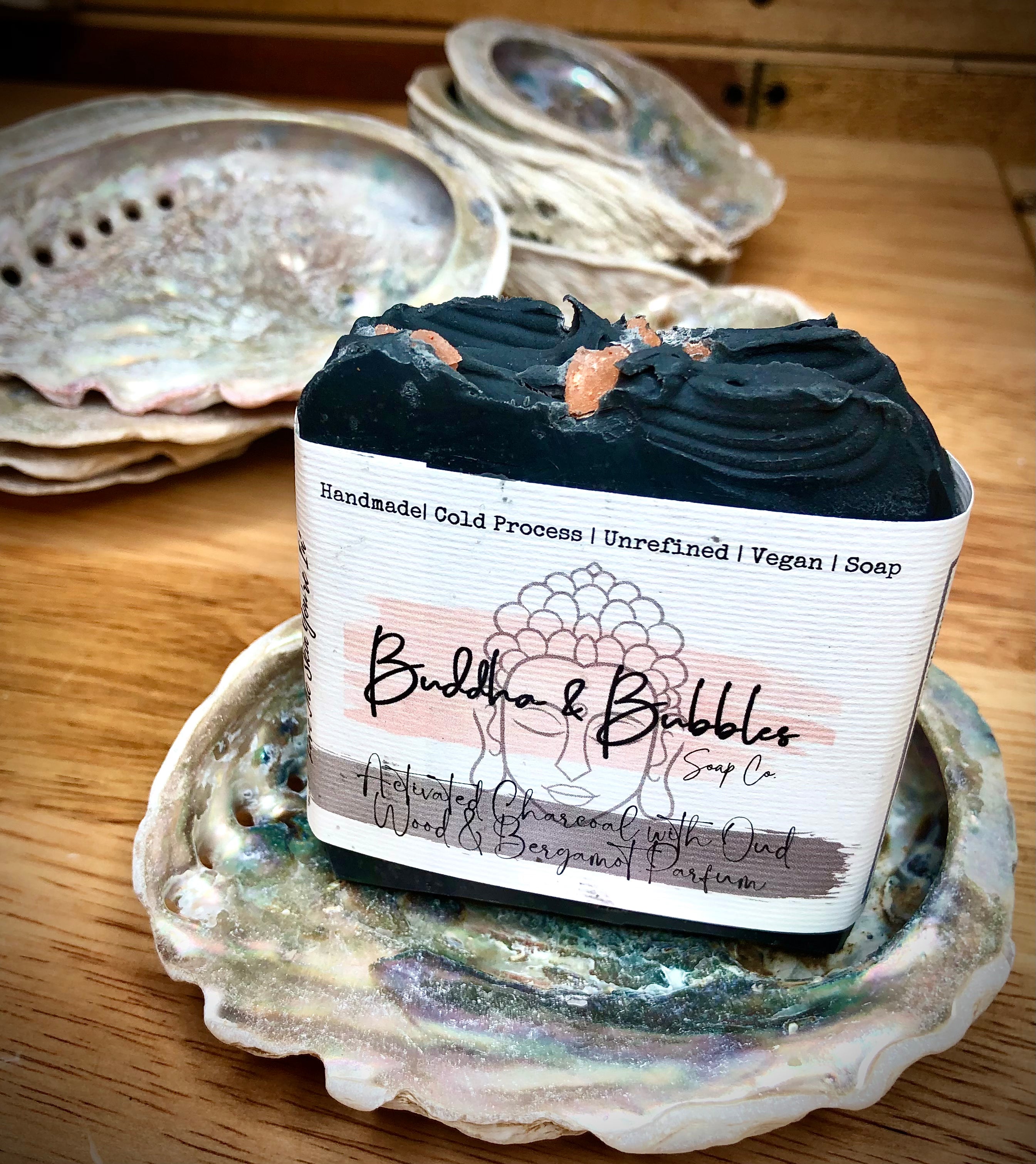 Handmade Soap Activated Charcoal with Oud and Bergamot Parfum 